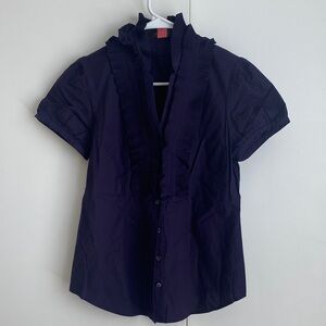The Limited Rich Purple Ruffled Top